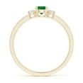 thumbnail image 2 of ANGARA Natural Classic Emerald and Diamond Three Stone Engagement Ring in 14K Yellow Gold for Women (Size-4mm) | May Birthstone, Birthday, Anniversary, Jewelry Gift for Women | Natural Emerald Ring, 2 of 10