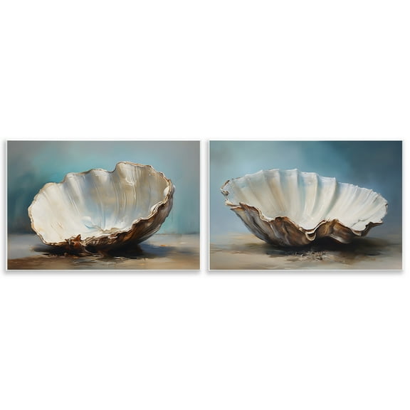 Stupell Industries Fresh Beach Finds Shells Nautical & Beach Painting Unframed Art Print Wall Art, 15 x 10, Set of 2