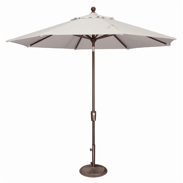Simply Shade Parapluie Inclinable à Bouton-Poussoir Octogone 108" en Bronze/naturel