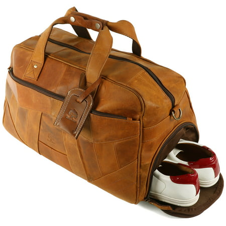 Genuine Leather Handmade Duffel Bag For Men, Airplane Underseat Carry On Luggage By Rustic