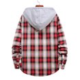 thumbnail image 5 of YAYUBA Hooded Flannel Shirt for Men Casual Button Down Shirt Long Sleeve Plaid Hoodie with Pocket, 5 of 9