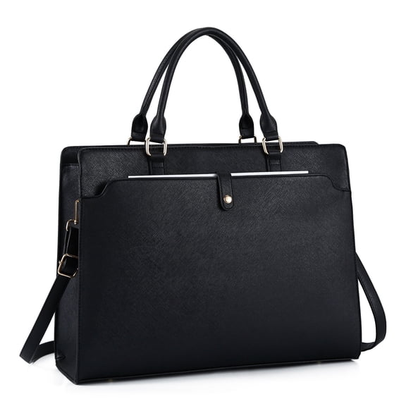 SYMMEXA Laptop Bag for Women 15.6 Inch PU Tote Bag Lightweight Business Office Handbag Work Bag Waterproof Shoulder Briefcase