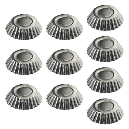 WE-POLUJ 10Pcs Round Eggs Tart Molds Aluminium Mini Tart Pans Cupcakes and Muffins Cups