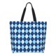 thumbnail image 1 of Balery Blue Squares Bolsa Tote Estilo Estético con Cremalleras, Bolsa de Hombro, Bolsa de Compras Grande y Plegable, 1 of 8