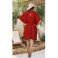 thumbnail image 2 of HAPPY BAY Women's Summer Loungewear Solid Casual Relaxed Caftan Knee Length Cover Up Dresses for Women Plus Size 2X-3X Scarlet, Paisley, 2 of 5