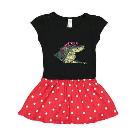 

Inktastic Sunny Gator in Pink Sunglasses Gift Toddler Girl Dress