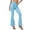 Blue, variant on Flared Sequined Scale Design Pants for Women – Slim Fit, Stretchy Elastic Waistband, High Waisted Bell Bottom Trousers, Sparkly Glitter Disco Party Clubwear, Comfortable Casual Daily Wear