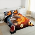 thumbnail image 3 of Homewish Gamer Football Basketball Soccer Boy 2pcs Bedding Comforter Set,Sport Theme Twin Comforter Sets,Abstract Lightning Breathable Bedding Set,Super Cozy Room Decor,Reversible, 3 of 8