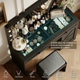 thumbnail image 2 of Vastcury Farmhouse Makeup Vanity Set with Large Mirror and Light, Brightness Adjustable, Dressing Desk with 3 Drawers for Bedroom, Black, 2 of 6