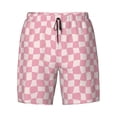 thumbnail image 4 of Lsque Mens Swim Trunks Irregular Plaid Pattern - Bathing Suit Compression Liner - Beach Swim Shorts Swimwear - (S-3XL) - Stretch Quick Dry -Large, 4 of 9