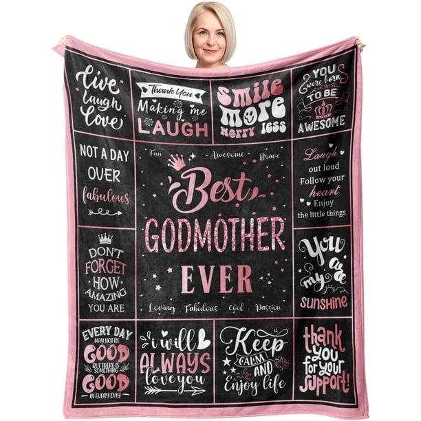 LHSHID Godmother Gifts Blanket Godmother Gifts from Godchild Gifts for Godmother Best Godmother Gifts Godmother Birthday Gifts from Godson Goddaughter God Mother Gifts for Women 30"x40"