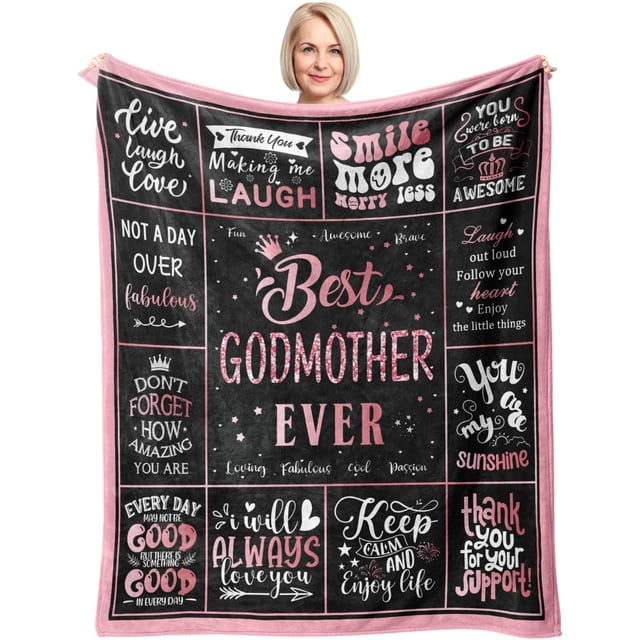 LHSHID Godmother Gifts Blanket Godmother Gifts from Godchild Gifts for Godmother Best Godmother Gifts Godmother Birthday Gifts from Godson Goddaughter God Mother Gifts for Women 30"x40"