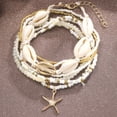 thumbnail image 2 of DESIGNICE Pearl and Beaded Anklet Set for Women,Gold Color Ankle Bracelet,Beach Foot Jewelry, 2 of 5