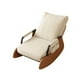 thumbnail image 4 of Mecedora de jardín, sofá perezoso, Base de madera moderna, cómodo sillón reclinable, sofá perezoso informal para oficina, dormitorio, hogar al aire blanco y cafe, 4 of 10