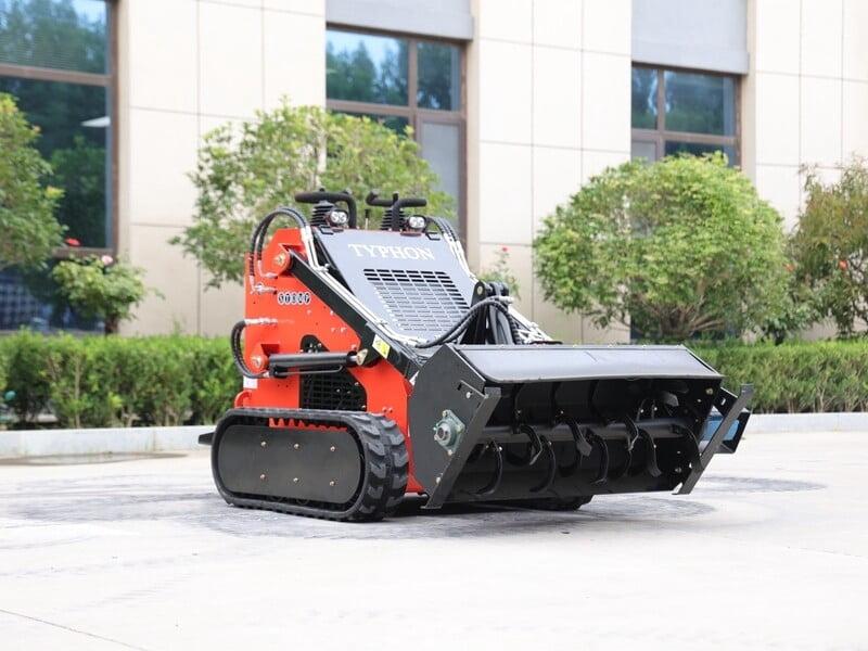 TYPHON Hydraulic Rotary Plow Tiller Attachment for Skid Steer Loaders. Heavy-Duty Soil Prep Tool
