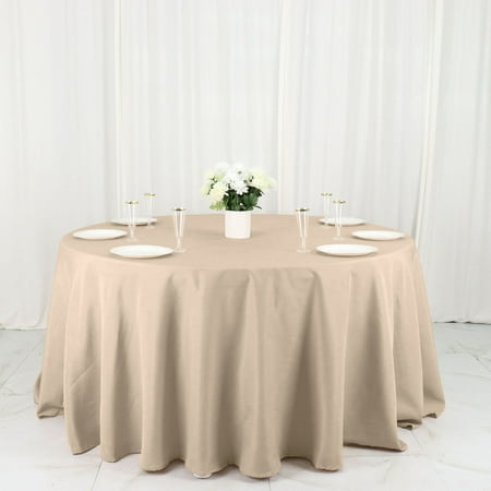 

Efavormart 132 Wholesale Round Tablecloth Polyester Round Table Linens For Wedding Party Banquet Restaurant - Nude