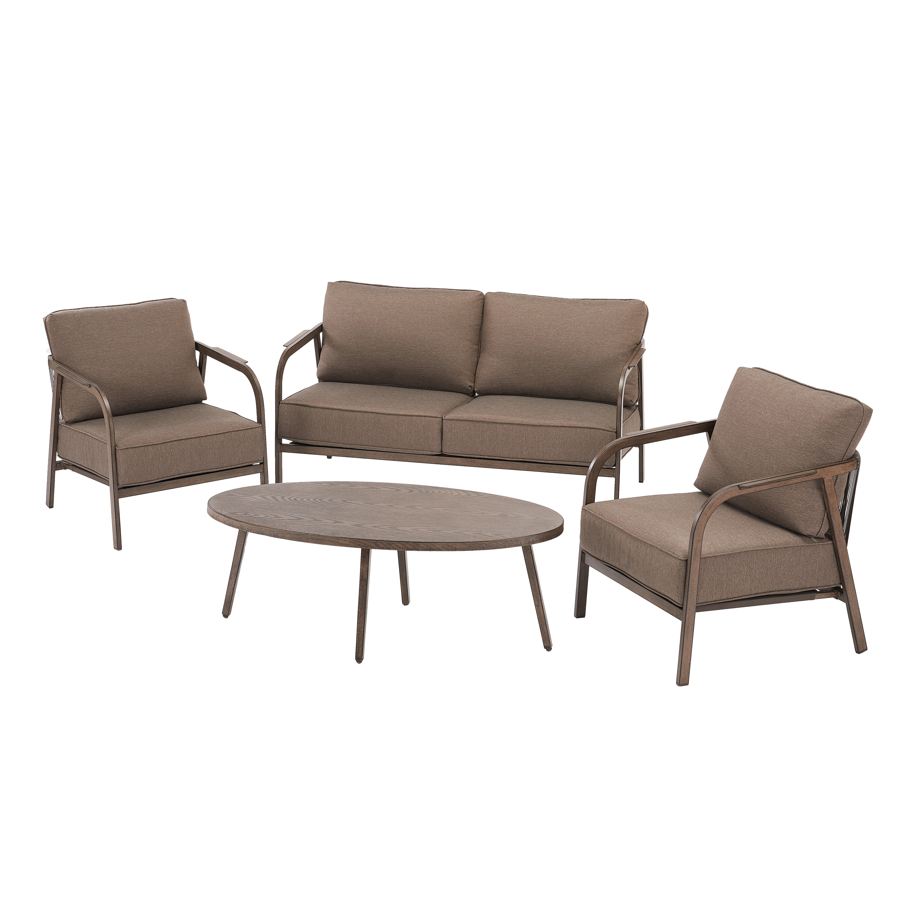 Better Homes & Gardens Arlo 4-Piece Patio Loveseat Set with Beige Cushions - image 4 of 8