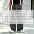 thumbnail image 4 of Wide Leg Sweatpants for Men,Drawstring Elastic Waist Loose Fit Pants with Pockets for Daily Wear, 4 of 7