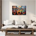 thumbnail image 3 of ZHONGYUTONG African Masks Wall Art Vintage Tribal Painting Black Art Prints African Traditional Culture Canvas Afro Ethnic Pictures African American Wall Decor Framed (20.00" x 30.00"), 3 of 4