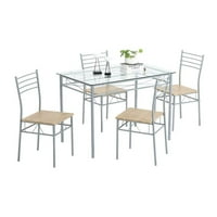 5 Piece Dining Set Silver Walmart Com