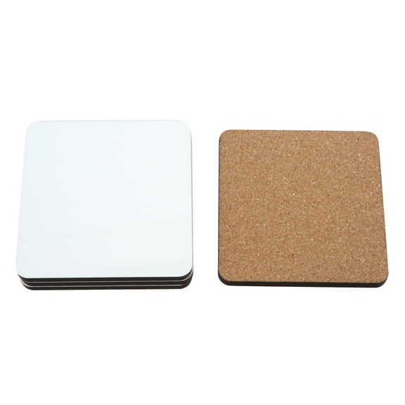 3.75" Square Sublimation Coasters by Make Market – Unfinished MDF & Cork Blanks for Heat Transfer Designs - 12 Pack
