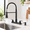 Black-Spring, variant on 2 Holes Nickel Stainless Steel Kitchen Faucet with Single Handle and Pull Down Sprayer