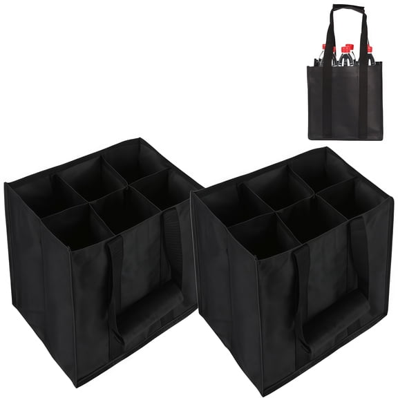 2 Pcs Six-Compartment Tote Bag in Durable Non-Woven Fabric for Everyday Use