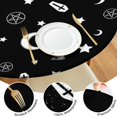 thumbnail image 4 of Black Halloween Occult Patterns Round Fitted Tablecloth with Elastic Edge,Dining Table Cover Waterproof,Outdoor Round Tablecloth for Camping,Dining,Indoor and Outdoor, 4 of 7