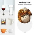 thumbnail image 6 of Vsdgher Cartoon Cheetah With Attitude Leather Coasters for Drinks, Durable Drink Coasters 4 Set for Tabletop Protection, Luxurious Home Décor and Housewarming Gift-Round Shape, 6 of 6