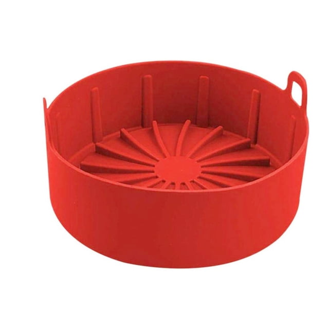 Olla para freidora de aire, cesta para freidora de aire de silicona, sartén antiadherente resistente al calor, cesta para hornear para el hogar Herramientas y accesorios para hornear Rojo S (16 CM) Inteprter HA002993-01