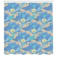 thumbnail image 2 of Nature Shower Curtain, Abstract Blue FLowers and Leaves Retro Design Floral Theme, Fabric Bathroom Set with Hooks, 69W X 70L Inches, Ceil Blue Pale Sky Blue, by Ambesonne, 2 of 2