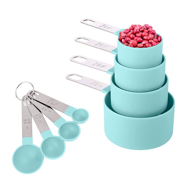 Juego Tazas y Cucharas Medidoras de Cocina - Coquo - Set 8 Piezas