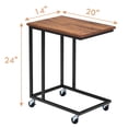 thumbnail image 3 of Giantex Mobile C Shaped Side Table, Rolling Sofa Table w/Lockable Wheels, Movable End Table Beside Sofa Couch Bed, Industrial Snack Table, 3 of 6