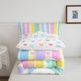 thumbnail image 4 of Pretty Rainbow Bedding Set Colorful Love Heart Comforter King Size Dot Comforter Set Bedroom Decor Kawaii Quilt Set Bedding Collection, 4 of 6