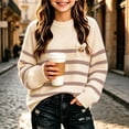 thumbnail image 5 of Girls Mock Neck Loose Knit Sweaters Kids Long Sleeve Warm Cute Fashion Pullover Tops 4-12 Years Khaki 11-12 Years, 5 of 6