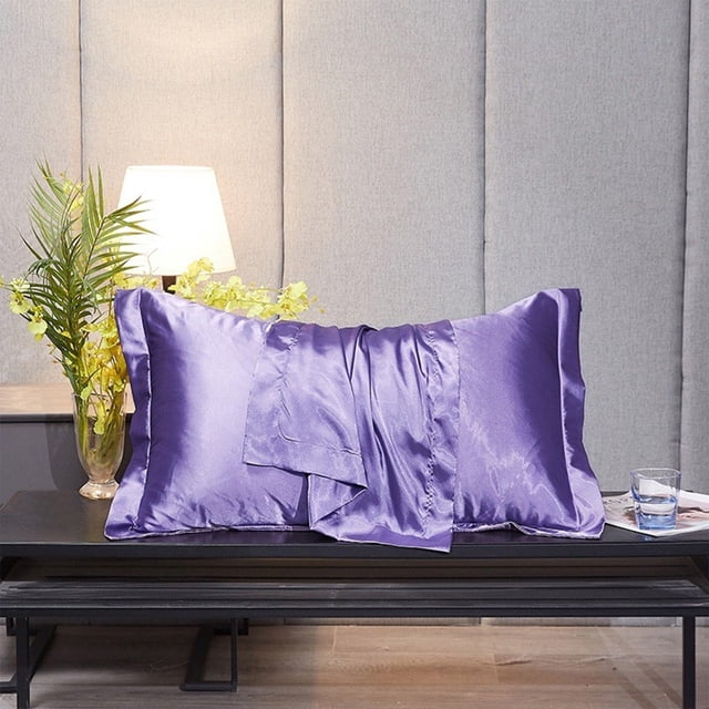 Fiudx Funda de Almohada de Seda Satinada, Tejido Suave y Transpirable, Superficie Lisa y Brillante, Ideal para El Cuidado Del Cabello y La Piel, Efecto Refrescante, Opciones Multicolor, Tamaño Estánd