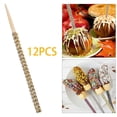 thumbnail image 4 of Paquete de 12 palitos de manzana acaramelada de 15 cm, brochetas para dulces, palillos para cócteles oro, 4 of 9