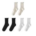 thumbnail image 4 of POINTERTECK 1 Pair Ladies Socks Ruffle Middle Tube Ankle High Shirring Edge Striped Texture High Elasticity Anti-slip Soft Breathable Sweat Absorption Lady Four Seaons Socks, 4 of 11