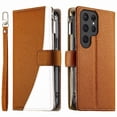 thumbnail image 2 of Funda cartera GANGXUN para Samsung Galaxy S24 Ultra , cuero PU con tarjetero, cremallera, correa de mano, soporte y protección 890°, 2 of 6