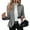 Grey, variant on Elegant Women Blazer Business Work Office Peplum Hem Jacket Open Front Herringbone Coats Camel M