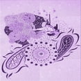 thumbnail image 1 of Ahgly Company Indoor Square Patterned Tyrian Purple Area Rugs, 4' Square, 1 of 6
