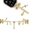 thumbnail image 3 of KOMI Compatible with Apple Watch Ultra Band 38mm 40mm 41mm Series 9 8 7 6 5 4 3 2 1 Smartwatch wistband Bracelet Strap Interchangeable Charms Dressy Bracelet for Women Gold, 3 of 6