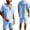 Light Blue, variant on GERsome Men's 2 Piece Lounge Sets Hoodie Short Sleeve Tops and Shorts Loungewear Summer Beach Vacation Matching Outfits S-3XL
