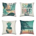 thumbnail image 1 of Set Of 4 Cushion Covers Polyester Fabric Stripes Modern Comfortable Pillow Case, 1 of 4