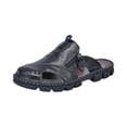 thumbnail image 3 of Domuza Men's Leather Fisherman Sandals Non-Slip Breathable Casual Outdoor Shoes Slide Flat Sandals Hollow Slip-on Beach Shoes for Summer Black 10.5 (EU-46), 3 of 7