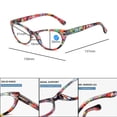 thumbnail image 4 of 3 Pairs of Cat Eye Red Floral Print Reading Glasses Blue Light Blocking Ladies Readers Spring Hinge Presbyopia Glasses +3.50 for Women, 4 of 7