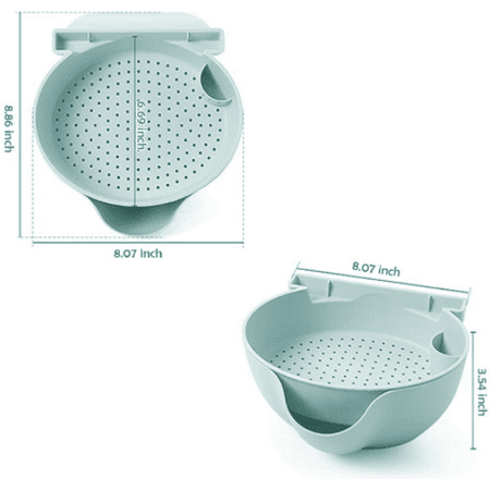 

Plastic Fruit Basket Fruit Dish Storage Box The Sink Drain Basket Veggies Fruit Strainer and Colander Layer Snacks Nut Melon Seeds Bowl (Green)