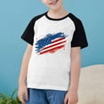 thumbnail image 2 of OKSALE Girls T Shirt Size 18-20 Plus Toddler Boys Short Sleeve Summer Clothes USA Stars Striped Printing Tshirts Casual Raglans Kids Girls Independence Day Outfits, 2 of 8