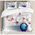 thumbnail image 1 of Maxcorners White Bowling Ball And Pins 3D Bedding Set, 1 of 5