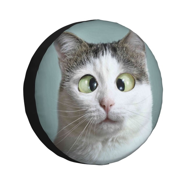 Balery Funny Cat Cubiertas para Neumáticos - Protector Resistente para Neumáticos de Camioneta, SUV, Remolque, Camper y RV-14 inch